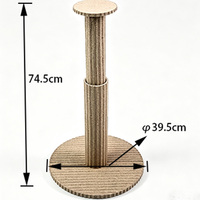 Tour à gratter pour chat en feutre de liège écologique et durable, à double colonne, avec base, design moderne minimaliste à rayures verticales