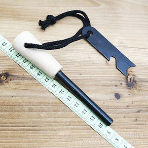 Allume-feu en tige de magnésium 8x80mm avec manche en bois et grattoir, outil de survie en extérieur - Product Image 1