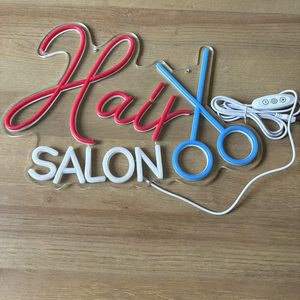 Barbershop neon LED wall decoration light window open <b>sign</b> ambient light indicator light no-installation hanging luminous <b>sign</b> - Product Image 3