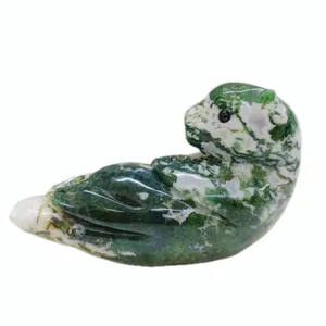 High Quality Natural Crystal Otter Crafts Hand Made Animal Carving Healing For Home Decoration