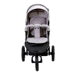 Cochecito de Bebé Ligero 3 en 1, Plegable con una Sola Mano, 3 Ruedas, Reversible, con Cubierta de Lino, Llantas Grandes, Estilo Jogger, Marco de Acero Inoxidable, 22 kg - Product Image 1