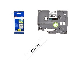 BROTHER P-Touch, negro sobre transparente, 9mm, (91991717813) - Product Image 1