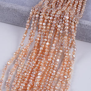 Promotion Zhuji Pearl : Collier en perles d'eau douce baroques 3-4 mm, double face, blanc naturel clair et rose, trou latéral, vente en gros, collier DIY - Product Image 2