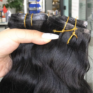 Extensions de cheveux 100% cheveux humains Remy, meilleure qualité, extensions invisibles sans couture, clips en PU, couleur naturelle, cheveux lisses - Product Image 3