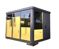 Pavillon modulaire de luxe préfabriqué en verre, salle de réception de bureau, espace de vie extérieur personnalisé ignifuge assemblé