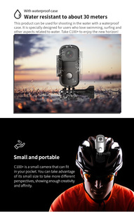C100ช้อปปิ้งออนไลน์ + กล้องเว็บแคมของร่างกายแม่เหล็ก4K 60fps วิดีโอ2H 30M กล้อง DV กันน้ำ - Product Image 4