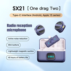 Micrófono de solapa asequible de modo dual Micrófono Lavalier con estuche de carga para <span class=keywords><strong>PC</strong></span> Teléfono móvil y dispositivos de tableta - Product Image 2