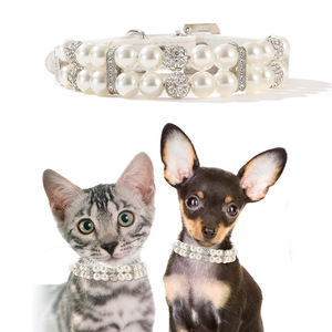 Collar y Correa de Lujo para Mascotas, en Cuero PU Sintético, Estilo Martingale, con Cuentas de Perlas Brillantes, para Perros Hembras de Raza Pequeña - Product Image 5
