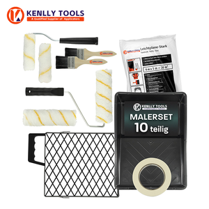 Kit de <span class=keywords><strong>peinture</strong></span> 10 pièces - <span class=keywords><strong>Rouleau</strong></span>, bac, raclette, bâche, ruban de <span class=keywords><strong>masquage</strong></span>, pinceau et support mural - Outils complets pour la <span class=keywords><strong>peinture</strong></span> murale - Product Image 1