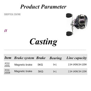 Lutac 바닷물 주조 낚시 릴 경량 9 + 1BB 6.3:1 베이트 캐스팅 - Product Image 6