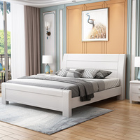 Lit en Bois Massif 1,8 m Lit Queen Size 1,5 m Lit Double Économique Simple Mobilier Moderne Chambre Parentale Rangement