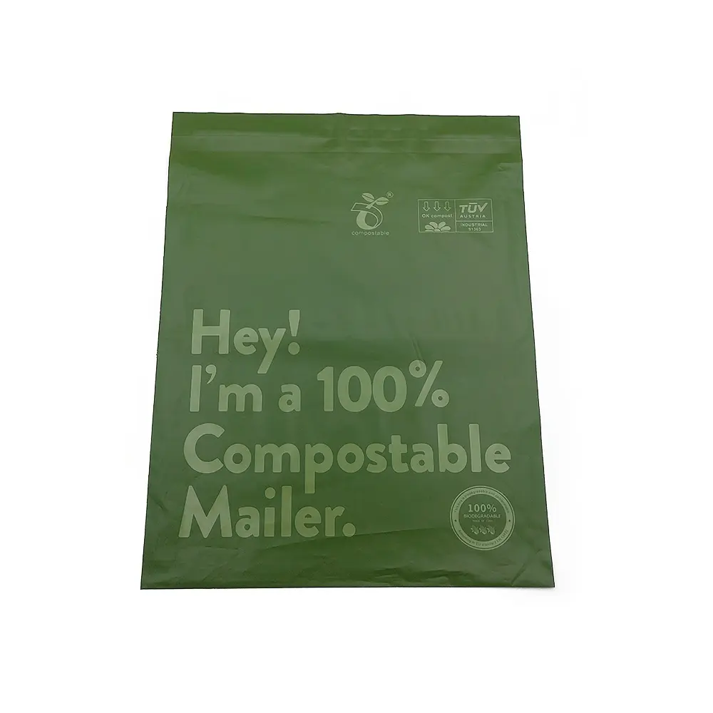 Sacos de plástico poli para correspondência, sacos de plástico fosco bege recicláveis e biodegradáveis personalizados, serviços de correio impressos para envio expresso