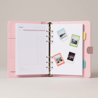 Carnet de luxe mignon personnalisé, journal intime A6 de poche rechargeable en cuir végétalien pour filles, agenda quotidien 2026