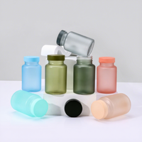 Bouteille en plastique PET 120 ml, colorée, givrée, prête à l'emploi, de qualité alimentaire, sérigraphiée, pour capsules de santé et comprimés de calcium