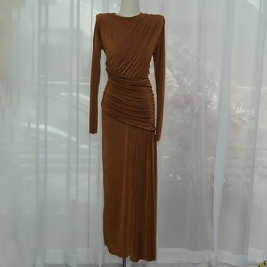 Nuevo vestido de noche largo ajustado de color puro con diseño elegante y de alta calidad - Product Image 3