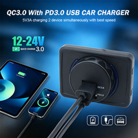 Conector de toma de corriente para coche con USB QC3.0 PD3.0, luz LED impermeable y doble salida para coches y camiones