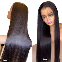 Perruques noires lisses mi-longues en gros pour femmes, avec dentelle frontale HD, moelleuses et douces, en stock, style brésilien et vietnamien