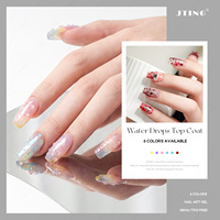 JTING Crystal Water Drop Top Coat Gel 6 Colores Sin HEMA/TPO Efecto Gotas de Agua Set de Esmalte en Gel Sin Capa Pegajosa Venta al por Mayor OEM