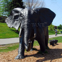 BLVE décoration extérieure grande taille coulée en laiton métal Animal modèle Bronze éléphant Statue Sculpture