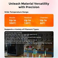 Imprimante 3D K2 Plus 350x350x350mm FDM, filament PLA, impression multicolore, double caméra IA, plateau chauffant en verre trempé, prise EU
