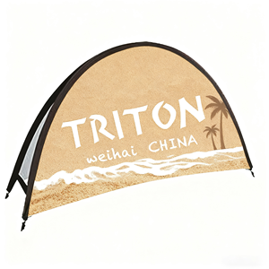 Nửa mặt trăng biển quảng cáo đứng vải sợi thủy tinh khung di động tùy chỉnh nhà hàng cafe biểu ngữ - Product Image 1