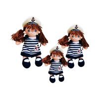 Boneka Kain Plush Seragam Pelaut Lembut Bordir Logo Kustom Anak Laki-laki Perempuan Boneka Kain Isi Dakron Souvenir Turis Hadiah