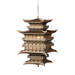 Sculpture murale en bois de style zen chinois, design paysager pour la décoration d'espaces commerciaux - Product Image 5