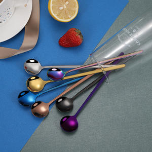 YOUNGTUO Cuillère Ronde Petite en Acier Inoxydable Poli Miroir Design Moderne pour Café Dessert Fête Argent Or Rose Irisé - Product Image 3