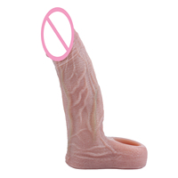 SXXY APP-Steuerung und Smart-Fernbedienung Vibrierender Penis-Sleeve Penisvergrößerungsaufsätze Realistischer Penis-Sleeve für Männer