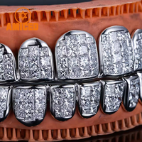 Passe diamant testeur princesse coupe personnalisé Moissanite Grillz luxe Hiphop bijoux 925 argent or glacé grilles dentaires pour les dents