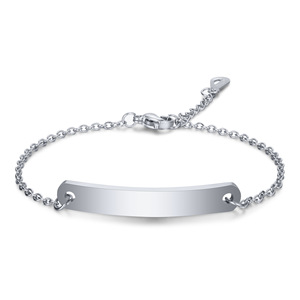 Brazalete curvo de acero inoxidable dorado con grabado para regalo unisex, joyería. - Product Image 2