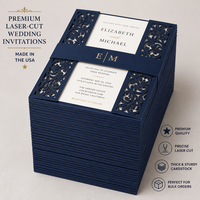 Invitations de mariage personnalisées de qualité économique avec finition nacrée |   Impression d'invitations de mariage de luxe avec enveloppes incluses