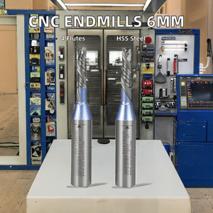 Fraise en bout en acier <span class=keywords><strong>à</strong></span> grande vitesse CNC HSS6542 mèches de routeur en spirale tige de 6mm diamètre de coupe de 2mm. Fraisage du bois <span class=keywords><strong>à</strong></span> 4 cannelures OEM - Product Image 3
