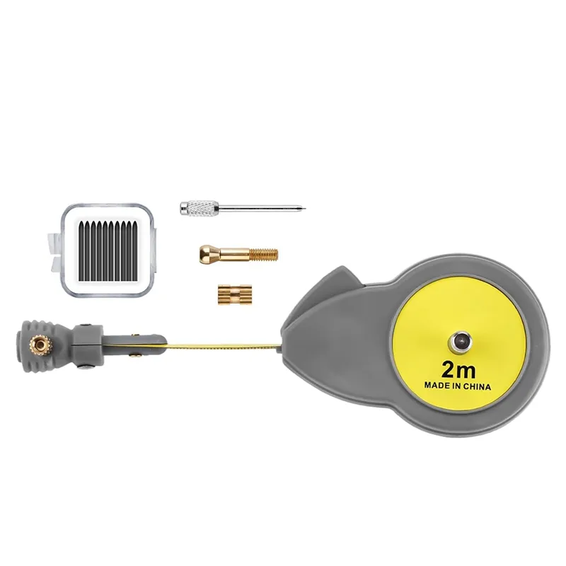 Woodworking Rotating Tape Measure With 10 Pencil Leads Retractable Circle Lines Arcs Drawing Tool Beam Comp