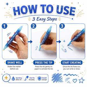 Marcadores de Doble Punta con Purpurina Brillante, Rotuladores Resaltadores para Tarjetas de Felicitación, <span class=keywords><strong>Dibujo</strong></span> y Manualidades para Estudiantes - Product Image 5