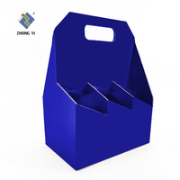 Caja de Cartón para 6 Botellas de Vino con Logotipo Personalizado, Portador de Botellas de Cerveza de Papel Corrugado con Asa Portátil y Económico