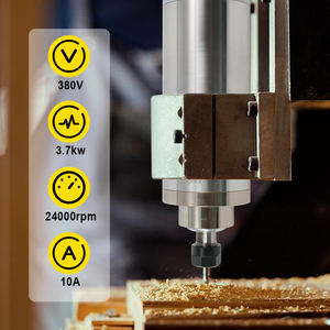 Moteur de broche de fraisage en métal HLTNC à grande vitesse 24000 tr/min, refroidi par eau, 400 Hz, 3,7 kW, ER20, 220 V, 13 A, BT30, 4 roulements en acier pour CNC - Product Image 2
