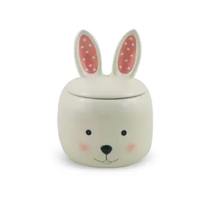 复活节兔兔饼干器罐手工彩塑兔罐陶瓷兔子罐