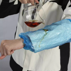 Tay áo bảo vệ dùng một lần cho nam và nữ chất liệu <span class=keywords><strong>PE</strong></span> dày và kéo dài không thấm nước và chống dầu - Product Image 2
