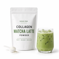 Suiker Vrij Collageen Matcha Latte Poeder met Monniksvrucht Suikerloze Beauty Drink Mix Private Label OEM