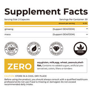 Fábrica OEM/ODM Ginseng Maca Suplementos Herbais Aumentar A Energia Promover A Saúde Reprodutiva Maca Cápsulas 60 Cápsulas Por Pacote - Product Image 3