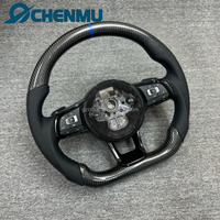 Volant en cuir et fibre de carbone le plus vendu pour VW Golf 5 6 7 R MK5 MK6 MK7 MK7.5 Gti Polo GTI Passat B7/B8 avec bande bleue