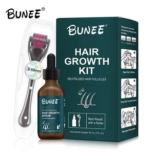 Stimule rapidement la barbe plus épaisse traitement de repousse des cheveux rouleau de derma 5% vitamine H ginseng biotine sérum de croissance des cheveux huile