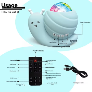 4 en 1 Projecteur Aurora Light-Up Jouets éducatifs Escargot Kid Night Lights Soothing Baby Toys for Bedroom - Product Image 3