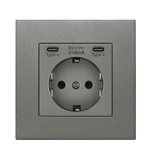 Chất lượng cao 250V 16A EU tiêu chuẩn sang trọng 2 Gang 1 cách 2 cách sang trọng chuyển đổi ánh sáng PC chống cháy Bảng điều chỉnh an toàn thiết bị chuyển mạch - Product Image 2