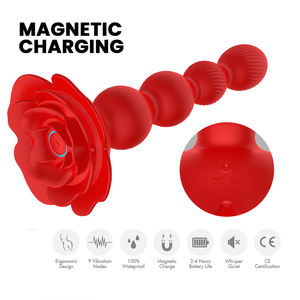 Rose Masturbateur Vibrant Sex Toy <span class=keywords><strong>Anal</strong></span> Perles <span class=keywords><strong>Anal</strong></span> Butt Plug Masseur De Prostate Vagin Mamelon Clitoris Stimulateur Vibrant <span class=keywords><strong>Anal</strong></span> - Product Image 6