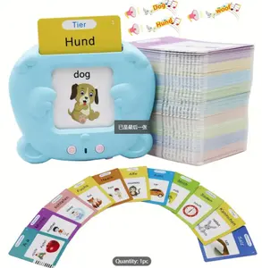 CE Standard German Talking Flash Cards Educational Toy for Toddlers Aged 1-6 Years Old 112 Sheets 224 Words Interactive Toy