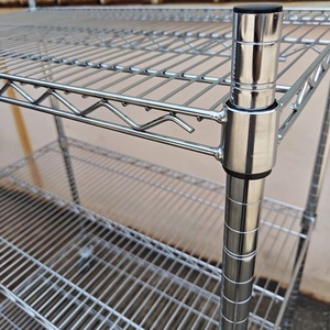 מדפים ניידים רב-שכבתיים מפלדת אל-חלד מגולוונת נגד חלודה, 4 שכבות, להרכבה ביתית, מדף מחסן, אחסון יעיל - Product Image 1