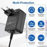 ESann pengisi daya adaptor AC, Charger Dinding 12V 2A 24W untuk kamera keamanan dan lampu Strip LED