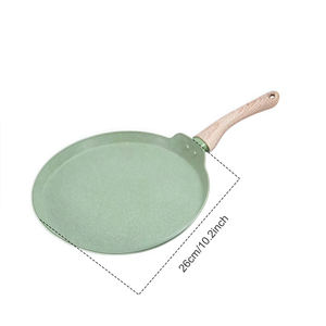 उच्च गुणवत्ता 10 इंच एल्यूमीनियम गैर-छड़ी कोटिंग पेंके साथ लकड़ी के हैंडल प्रेरण तल के साथ - Product Image 6